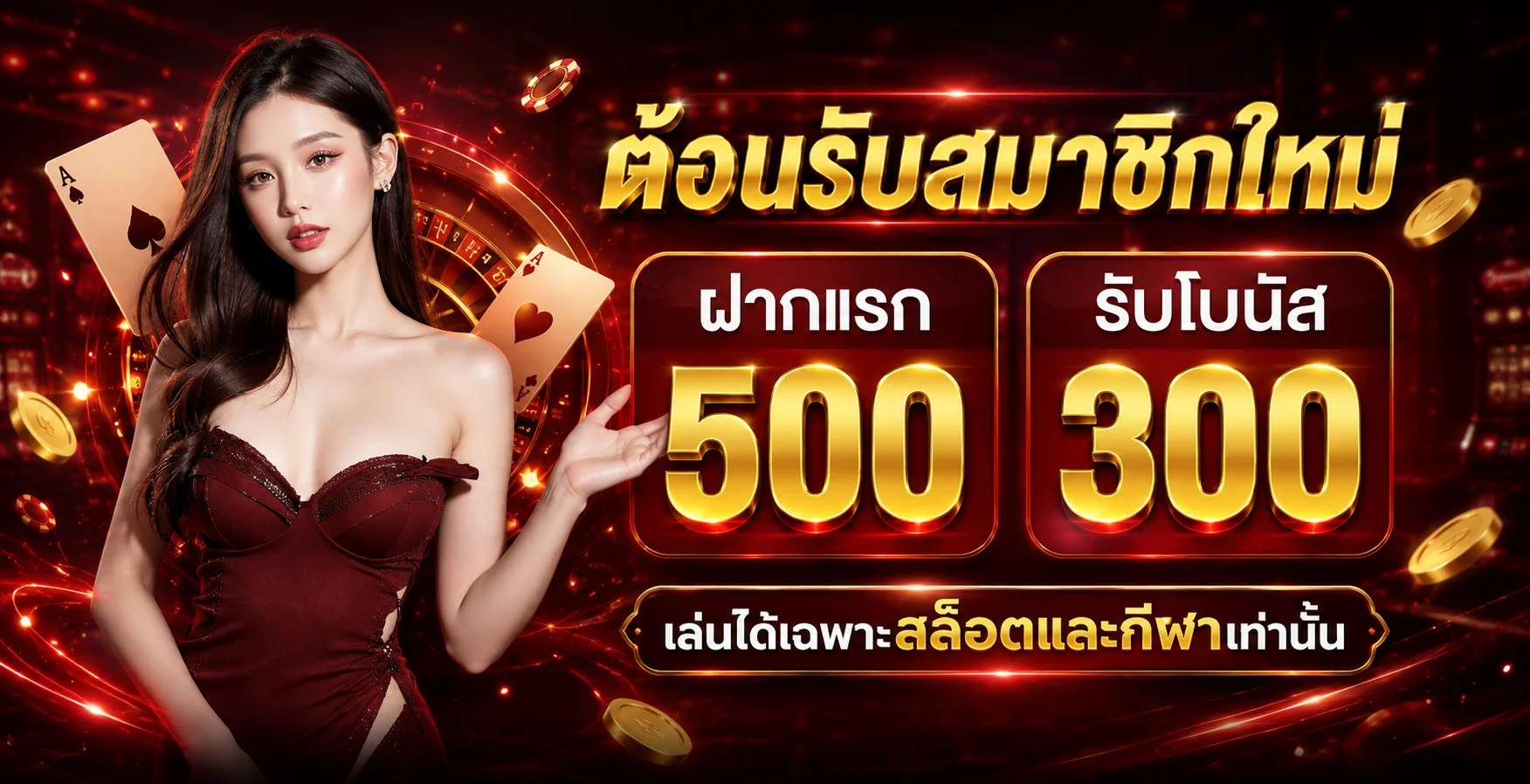 เกมสล็อต UFA1779 พร้อมตัวละครเกมและเอฟเฟกต์โทนแดงดำ